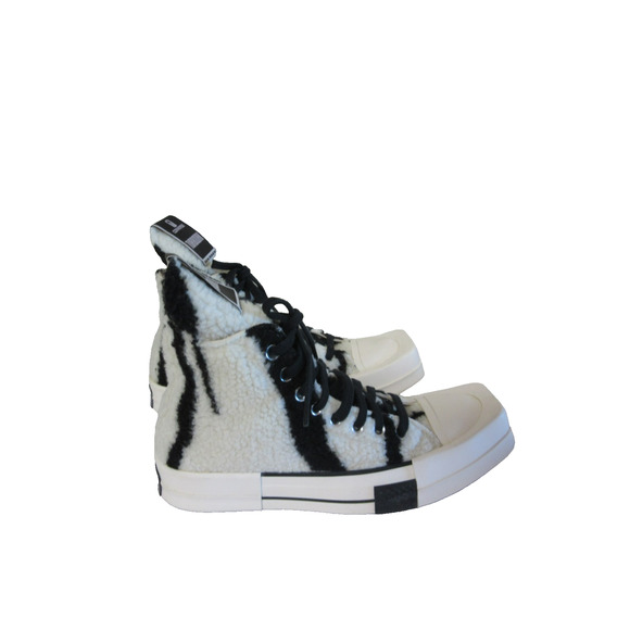 CONVERSE 2023 Rick Owens Dark Shadow Collab Unisex Zebra 6.5 Faux Shearling Shoe main image 8